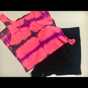 Victoria’s Secret short and tie dye tank